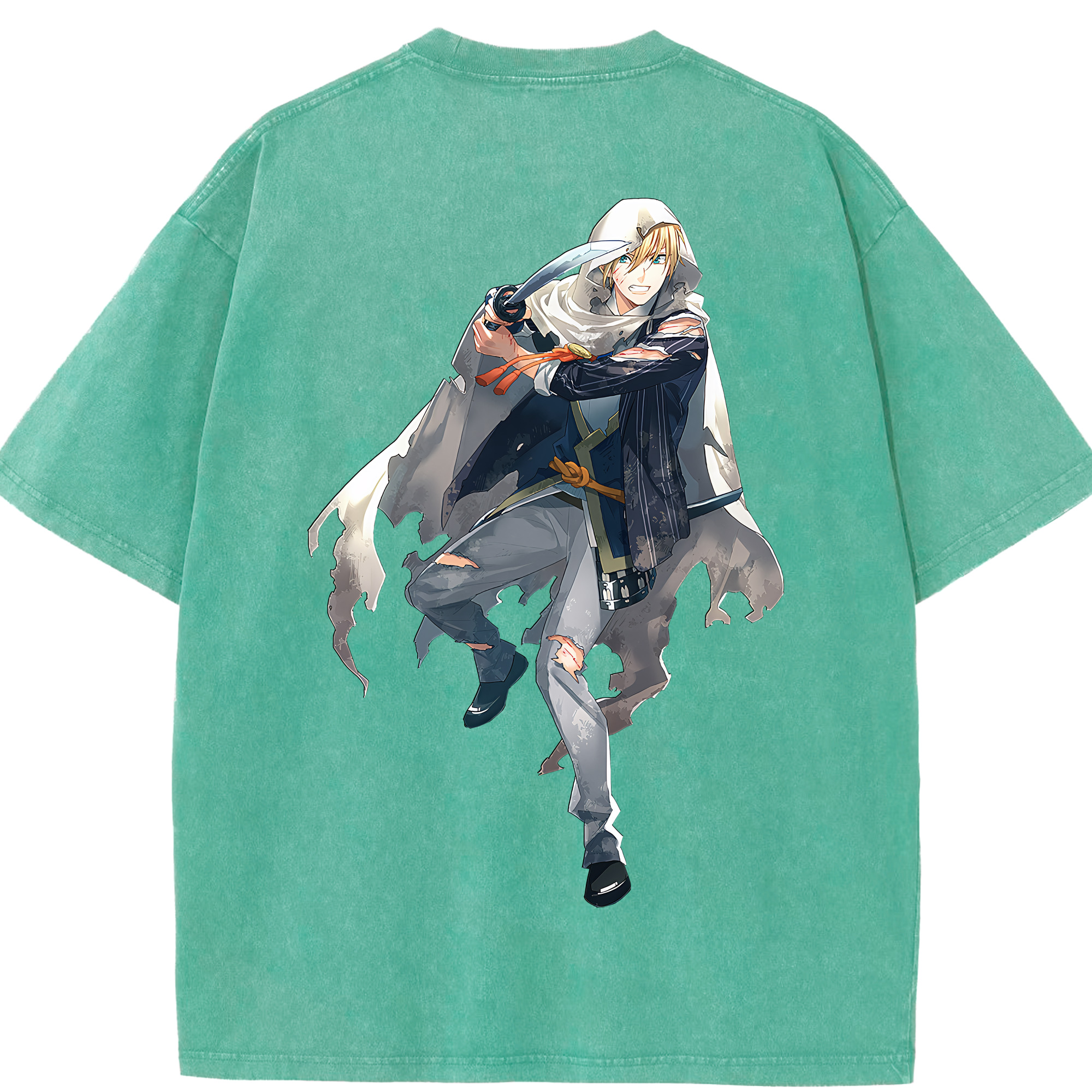 （画像用） 刀剣乱舞 Touken Ranbu 綿100% ヴィンテージ風 半袖Tシャツ（背面プリント）